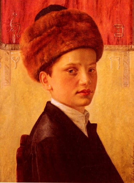 Kaufmann Isidor Portrait Of A Young Chassidic Boy. , 