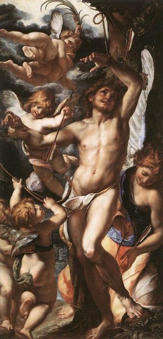 PROCACCINI Giulio Cesare St Sebastian Tended By Angels. , Giulio Cesare