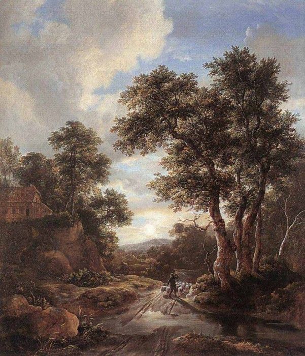 RUISDAEL Jacob Isaackszon van Sunrise In A Wood. ,  