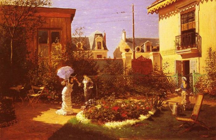 Voirin Leon Joseph Jeunes Femmes Au Jardin. Voirin,  
