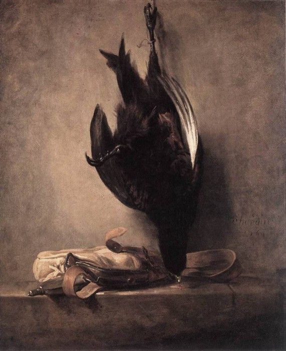 Chardin Still Life with Dead Pheasant and Hunting Bag. , - 