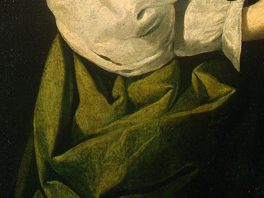 Zurbaran Saint Lucy, detlalj 5, c. 1625-1630, NG Washington. ,  