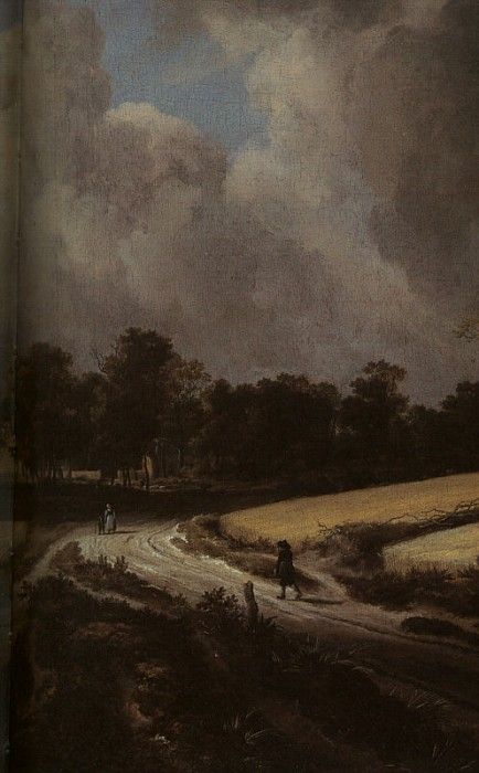 Ruisdael Wheatfields, detail, oil on canvas, Metropolitan Mu. ,  