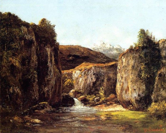 Courbet Gustave Landscape The Source among the Rocks of the Doubs. , 