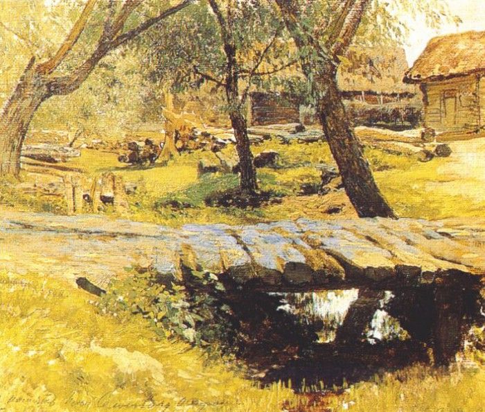 levitan small bridge, savvinskaia village 1884. , 