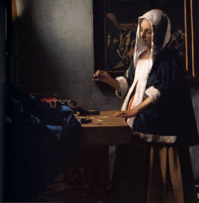 Woman with a Balance. Vermeer, Johannes