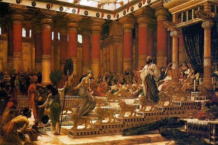 The Visit of the Queen of Sheba to King Solomon oil on canvas painting by Edward Poynter 1890 Art Gallery of New South Wales. ,  