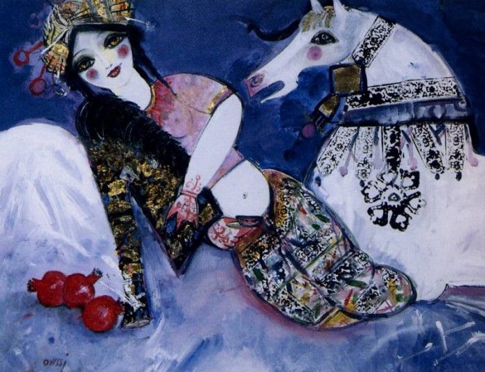 Nasser Ovissi - Reclining Woman with Horse, De. Ovissi, 
