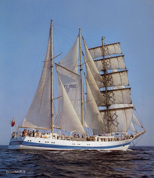 dk tall ships pogoria barquentine lyr 1980. 