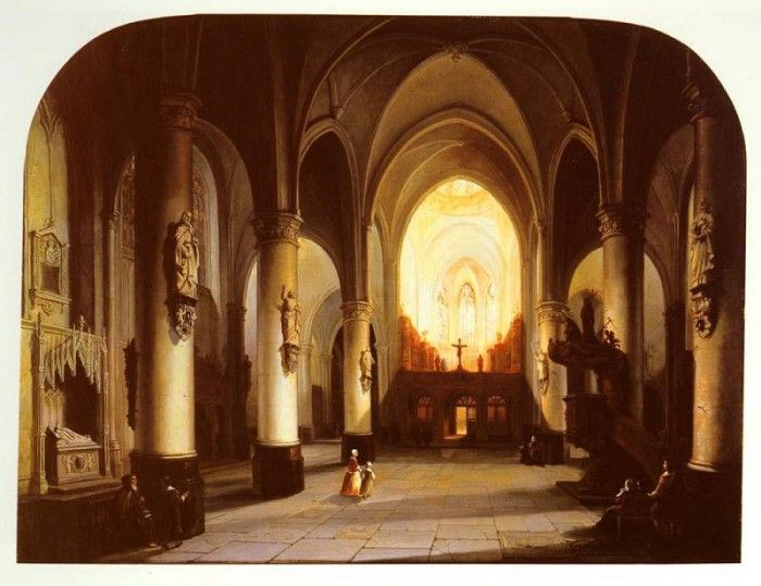 Elven Jan Baptiste Tetar van Interior Of A Church.     Tetar