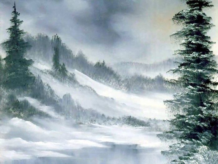 bob ross csg036 grey winter. , 