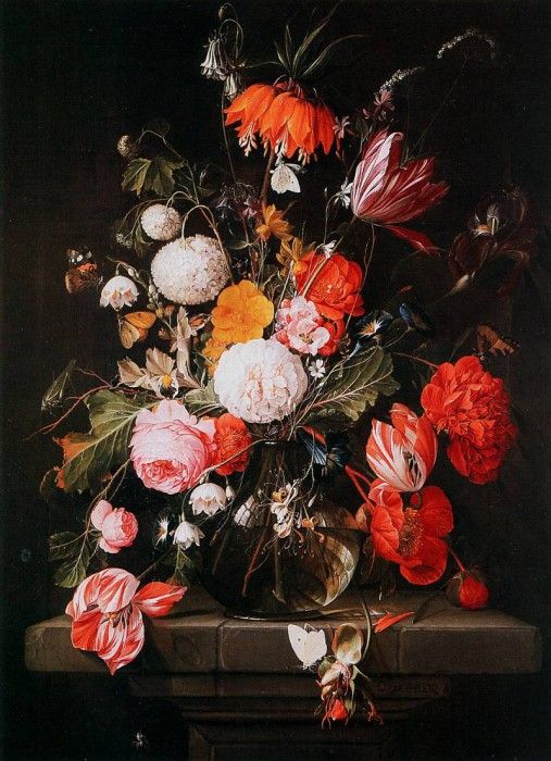 Heem de Cornelis Flowers in a vase Sun . ,  