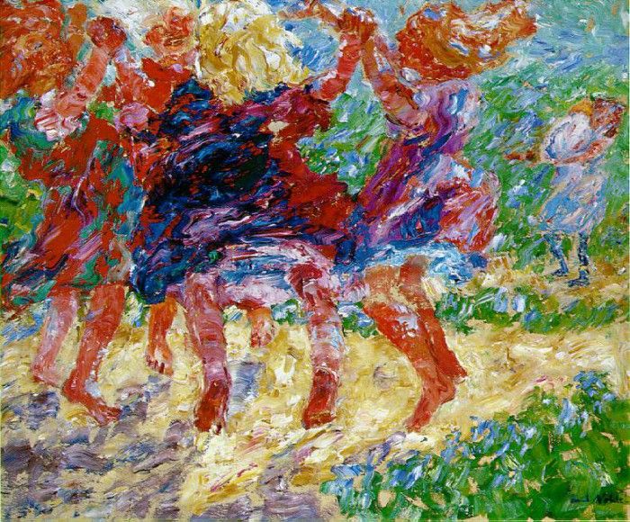 Nolde Wildly Dancing Children, 1909, 73x88 cm,. ,  