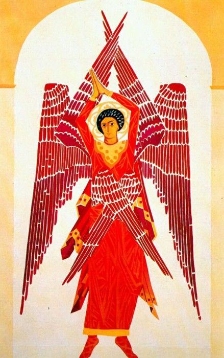 goncharova liturgy six-winged-seraph 1914. , 