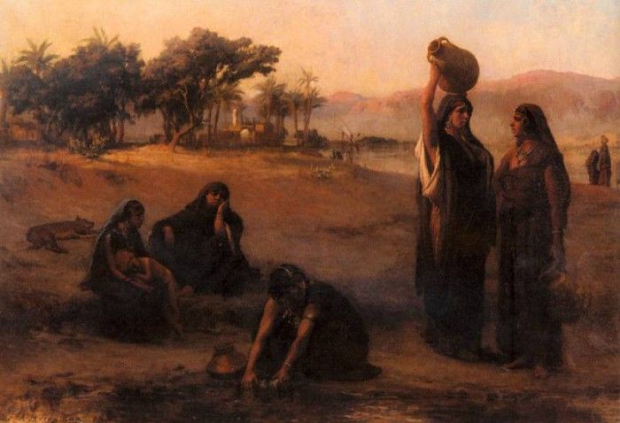 Bridgman Fredick Arthur Women Drawing Water From The Nile. ,  