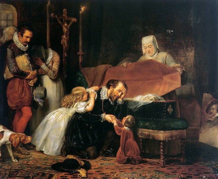 Dyck van Antoon Rubens mourning his wife Sun. ,  