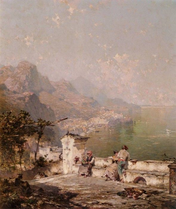 Unterberger Franz Richard Amalfi The Gulf Of Salerno. ,  