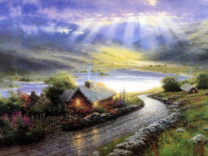 JLM-Thomas Kinkade-Emerald Isle Cottage.  