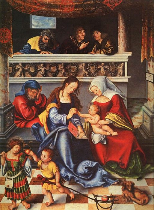 Cranach d.a. The Holy Family, 1509, Stadelaches Kunstinstitu. ,  