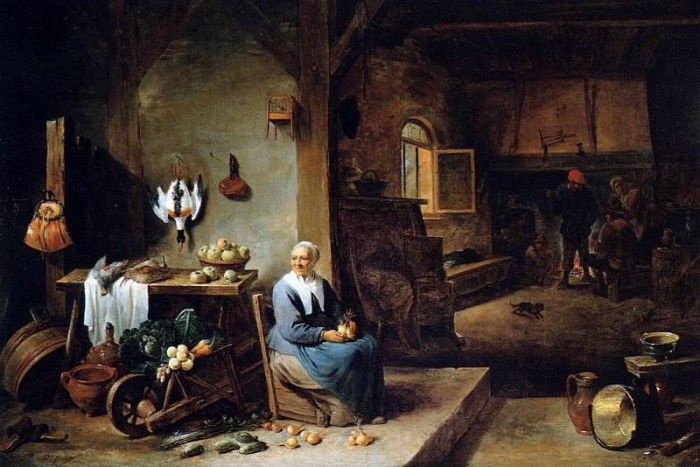 Teniers David Interior of a peasant dwelling Sun. ,  