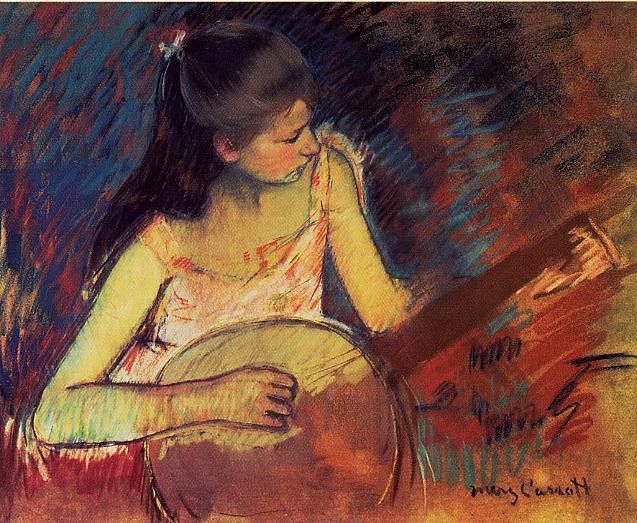 Cassatt Mary Girl with a Banjo.  