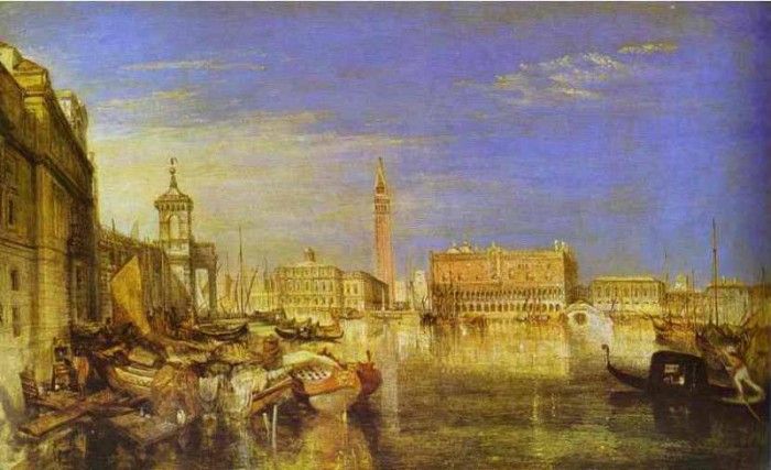 William Turner - Bridge of Signs, Ducal Palace and Custom-House, Venice  Canaletti Painting. 