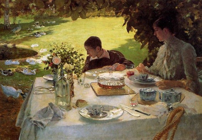 Nittis de Guiseppe Breakfast in the garden Sun. , 