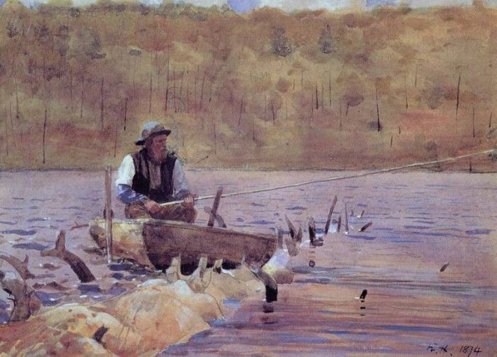 Homer Winslow Man in a Punt Fishing. , 