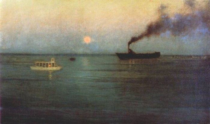 harrison rosy moon off charleston harbor. ��������, Curwood