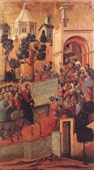 Duccio Entry into Jerusalem, Baksidan av Maestaaltaret, Domm.   