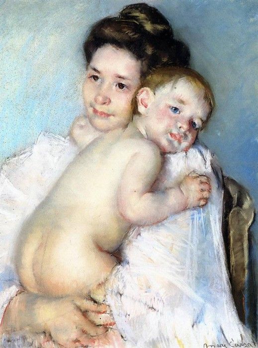 Cassatt Mary Mother Berthe Holding Her Baby.  