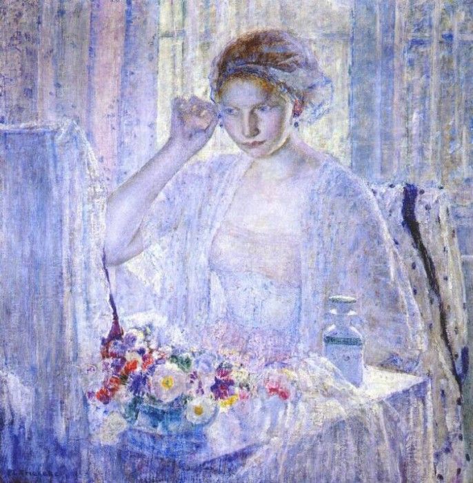 frieseke girl with earrings c1917. Frieseke,  