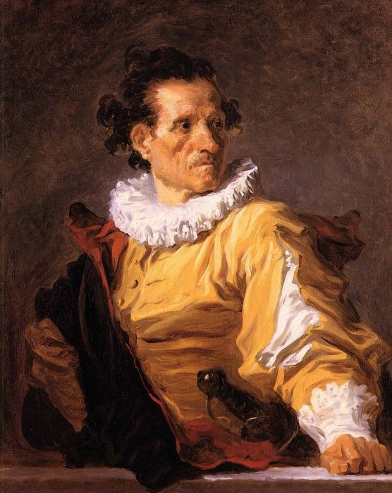 Fragonard Jean Honore Portrait of a man called the warrior. ,  