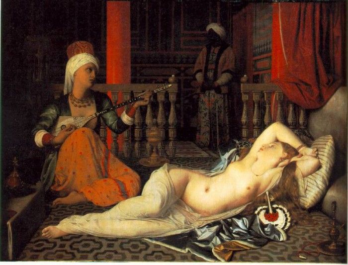 Ingres Odalisque with a slave, 1840, Fogg Art Museum, Harvar. ,   