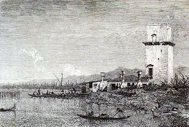 Canaletto The Tow of Malghera, c. 1744, etching 29,9 x 43,2 . 