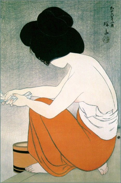 ItoShinsui-YoungGirlWashing-sj. , Shinsui