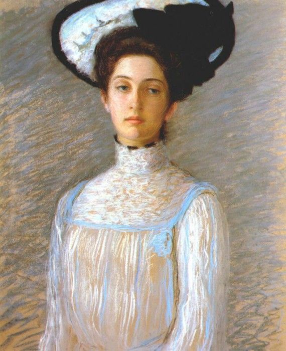 perry alice in a white hat (alice perry grew) c1904.  