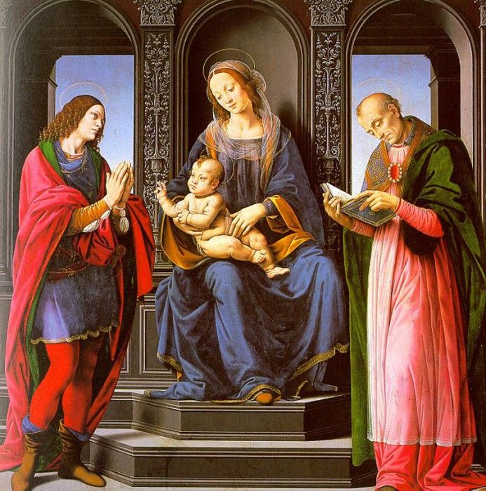 Lorenzo di Credi The Virgin and Child with St Julian and St Nicholas of Myra.   