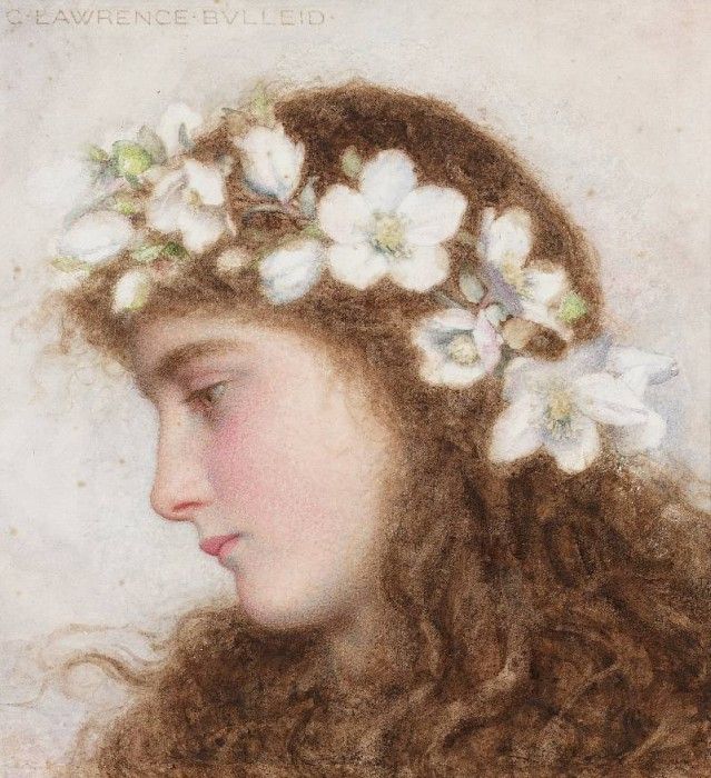 A girl wearing a garland of wild roses. Bulleid  