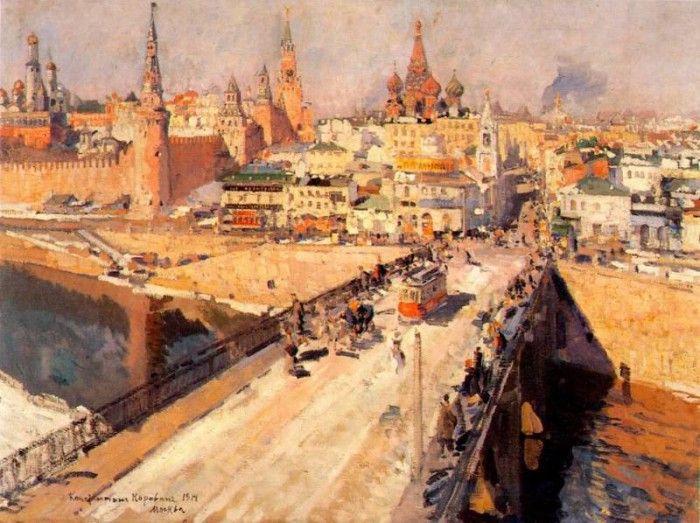 korovin moskvoretsky bridge 1914.   