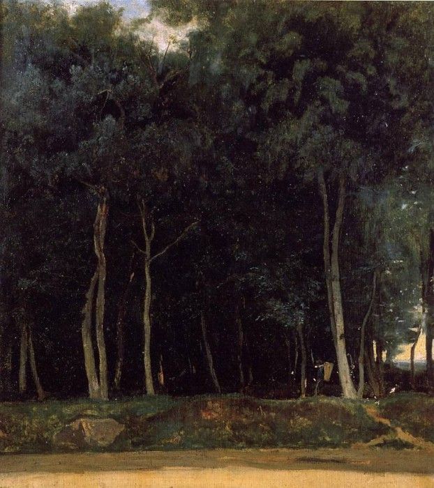 Corot Fontainebleau the Bas Breau Road. , --