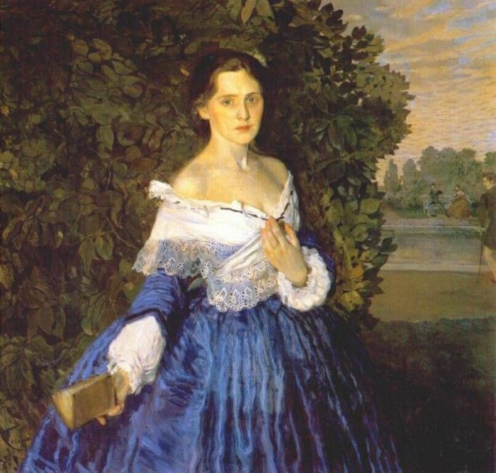 somov lady in blue (the artist yelizaveta martynova) 1897-1900. 