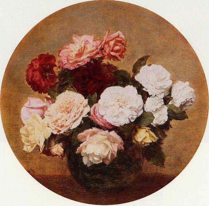 Fantin Latour Henri A Large Bouquet of Roses. -, ---