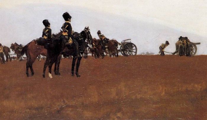 Breitner George Hendrik Artillery on the moor Sun.   