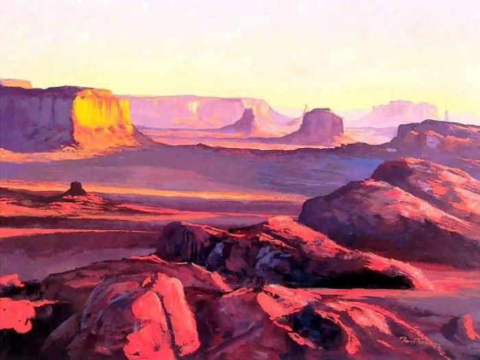 david johns csg008 sunrise over monument valley. , 