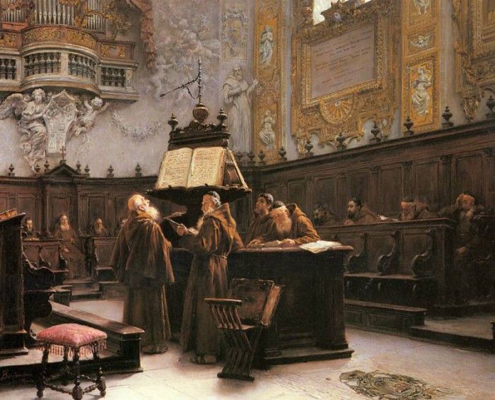 Bergamini Francesco Reading The Choir Notes.  