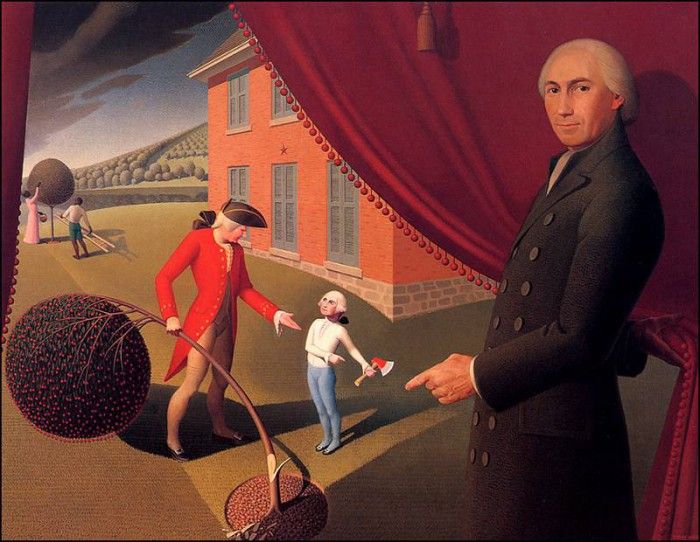 bs-ahp- Grant Wood- Parson Weems Fable. , 