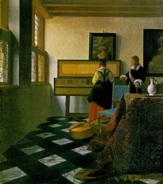 Vermeer The music lesson, ca 1662-1665, 74.6x64.1 cm, Royal . Vermeer, Johannes