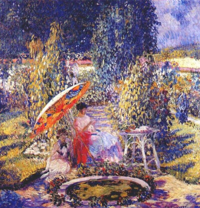 frieseke the garden umbrella c1910. Frieseke,  