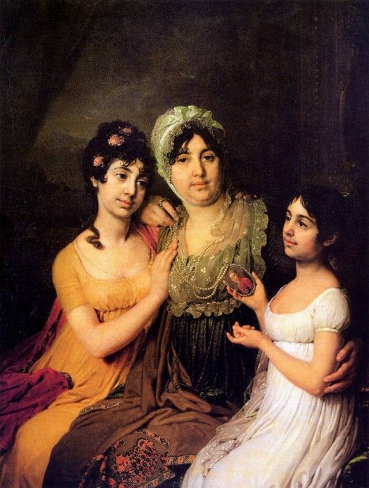 Borovikovsky Vladimir Anna Bezborodko and daughters Sun. ,  